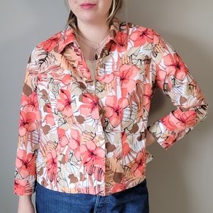 Pink tropical floral jacket